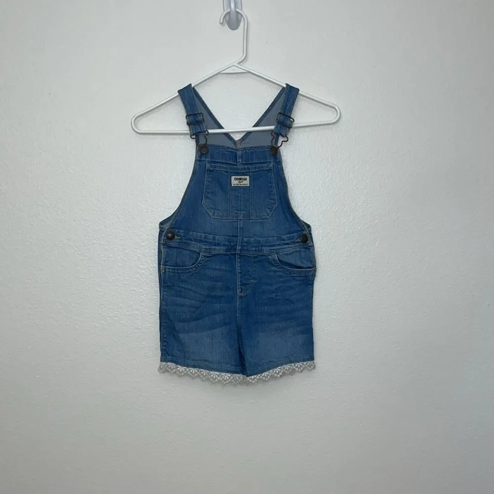 OshKosh B’gosh - Girls Overall Shortalls with Lace Detail 5T
